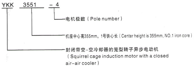 YKK系列(H355-1000)高压景谷三相异步电机西安泰富西玛电机型号说明